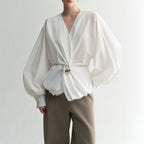 Spring Top Cotton Blend Asymmetrical Knot Design