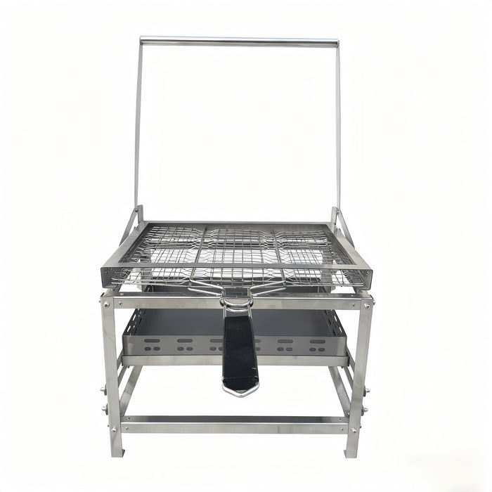 ⚡Clearance Sale🍻 Adjustable Charcoal Rotating Grill, with BBQ Net and Carbon Clip×2, Outdoor Barbecue, Summer Camping