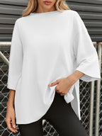 Fisoew Womens Oversized T Shirts Casual Sleeve Side Slit Workout Gym Loose Fit Summer Tee Tunic Tops