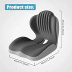 Ergonomic Memory Foam Seat Cushion with Lumbar & Back Support, Relieves Back Pain, Reduces Pressure