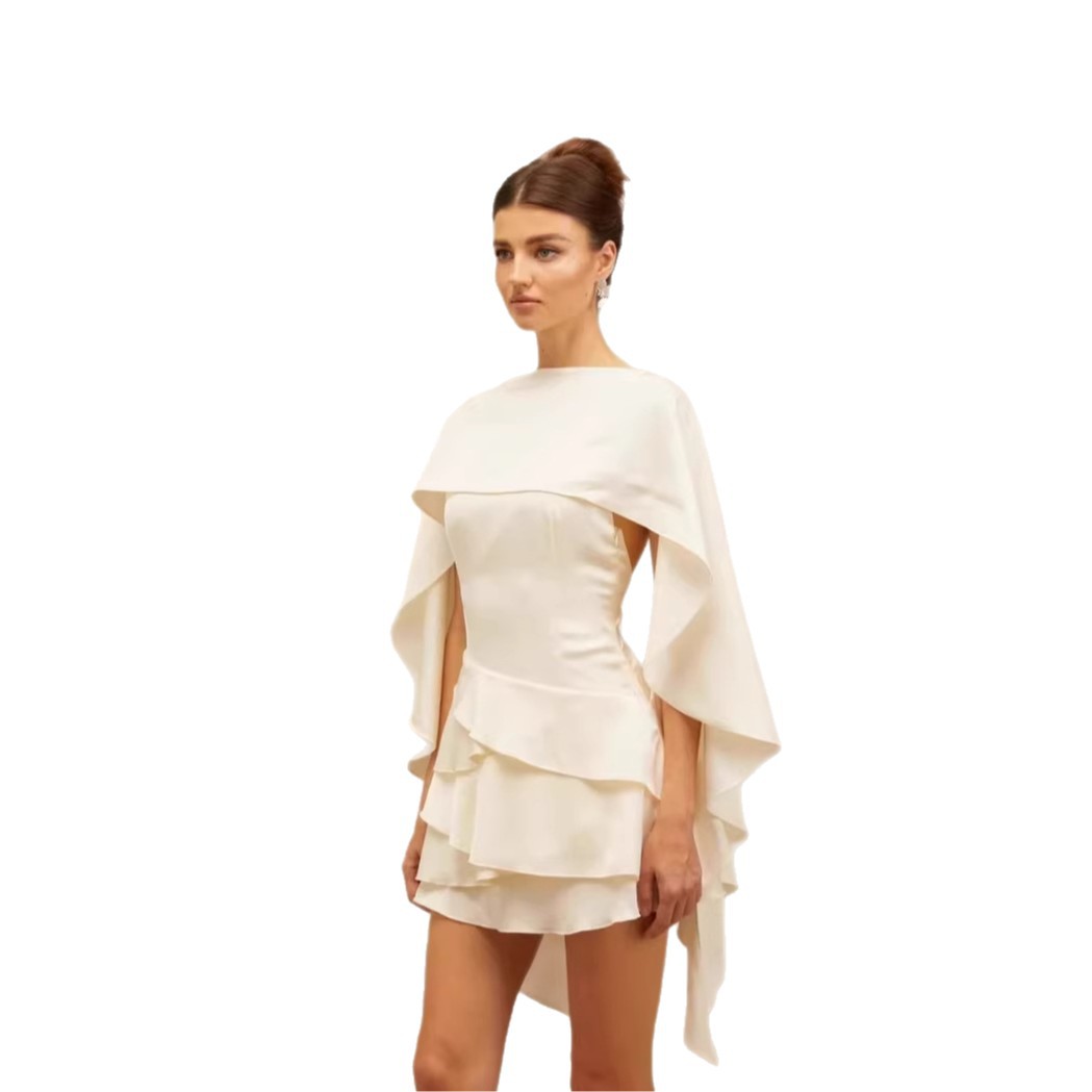 Irregular Design Backless Lace-Up Camisole Cloak Two-Piece Set