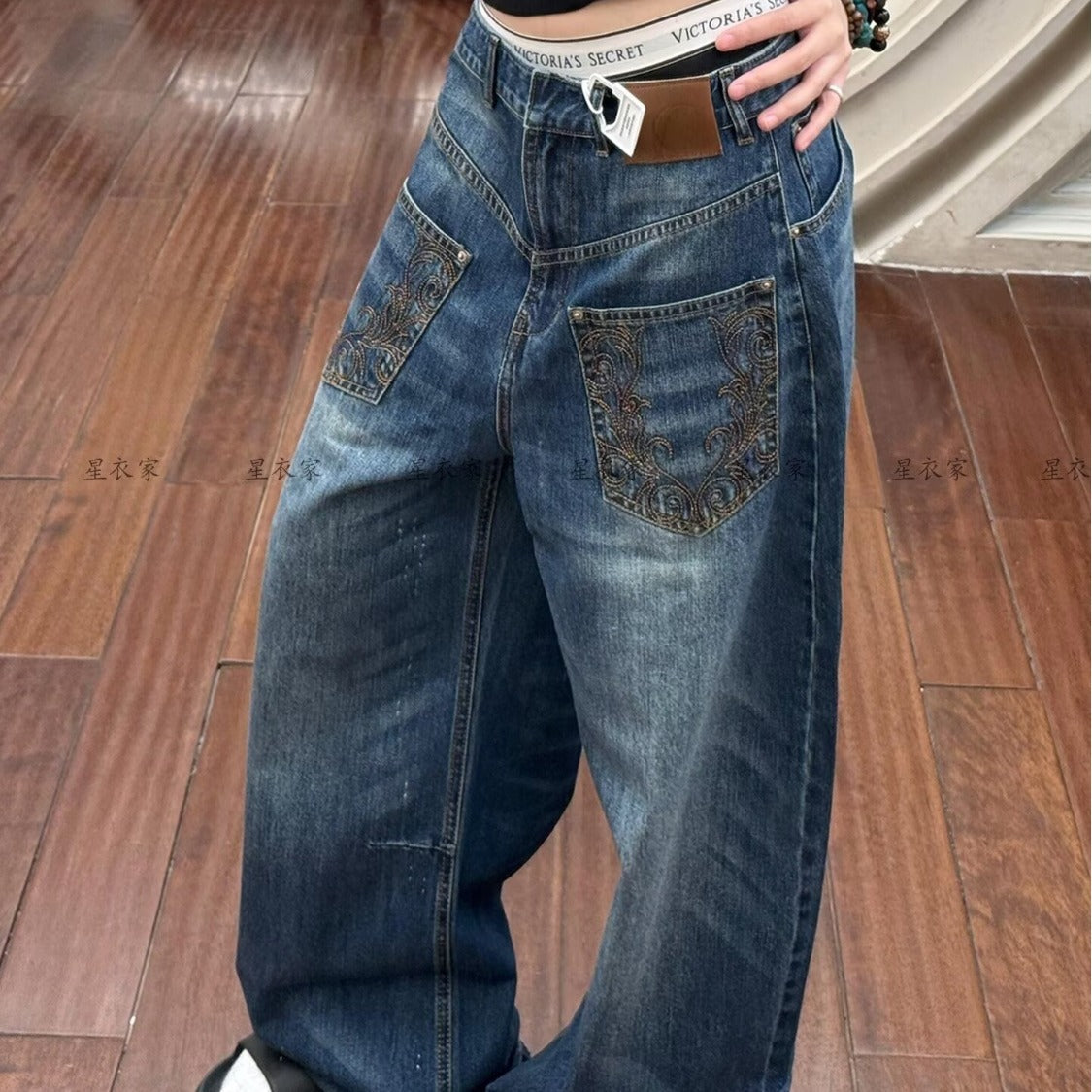 Straight-leg Retro American High-street Casual Pants