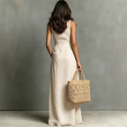 Casual Cotton Linen Bag-Sleeveless Solid Color Dress