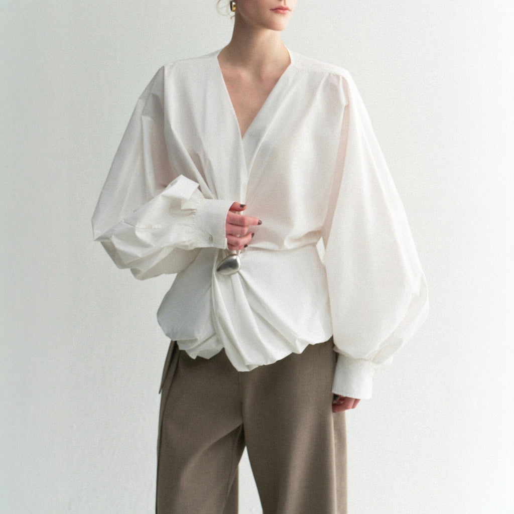 Spring Top Cotton Blend Asymmetrical Knot Design