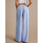 Niche Drawstring Elastic-waist Floor-length Pants