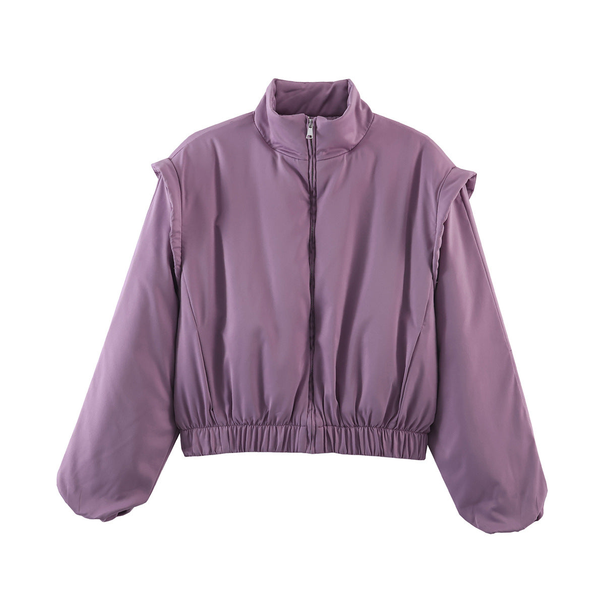 Fashionable Stand-Up Collar Short Cotton Jacket Coat For Women