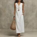 Loose Stylish And Elegant V-Neck Sleeveless Dress