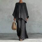 oversized batwing linen two-piece set