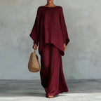oversized batwing linen two-piece set