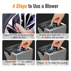 Portable Jump Starter with Air Pump, Blower & LED Light(12000 mAh)