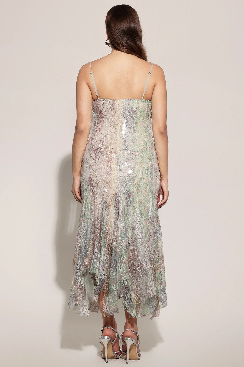 Halter Printed Sequin Maxi Dress