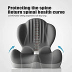 Ergonomic Memory Foam Seat Cushion with Lumbar & Back Support, Relieves Back Pain, Reduces Pressure