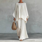 oversized batwing linen two-piece set