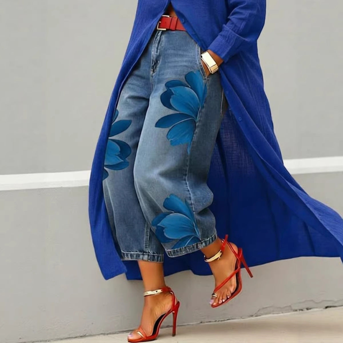 Loose Comfortable Versatile Printed Wide-leg Trousers