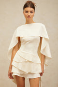 Irregular Design Backless Lace-Up Camisole Cloak Two-Piece Set