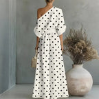 Printed Off-Shoulder Top And Pants Two-Piece Set