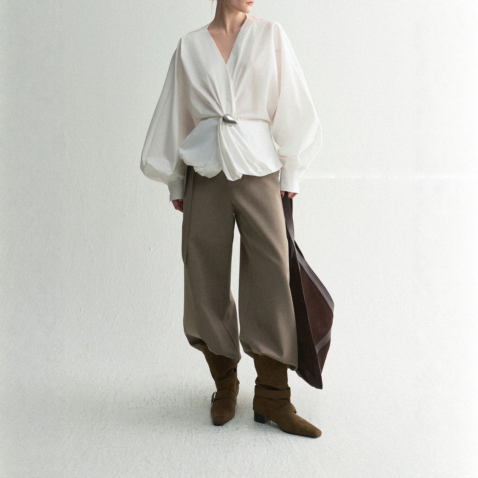 Spring Top Cotton Blend Asymmetrical Knot Design
