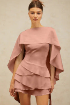 Irregular Design Backless Lace-Up Camisole Cloak Two-Piece Set