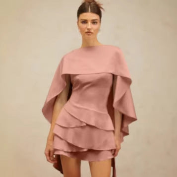 Irregular Design Backless Lace-Up Camisole Cloak Two-Piece Set