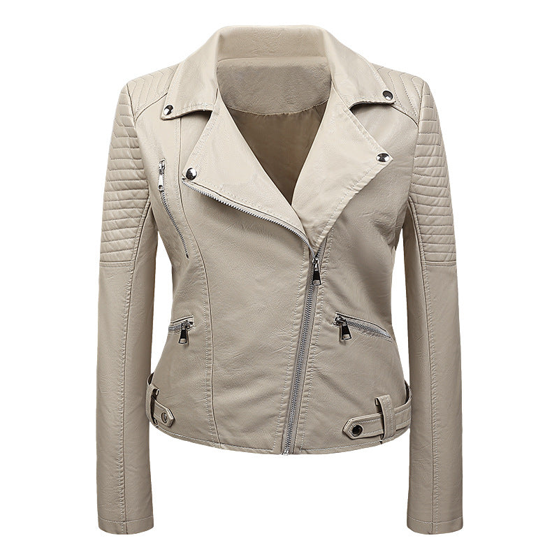 Korean-style Slim-fit Harajuku Student Biker Leather Jacket
