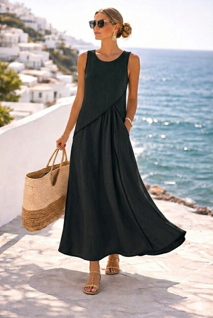 Mediterranean-style Vacation Dress For Women Contrast Colors