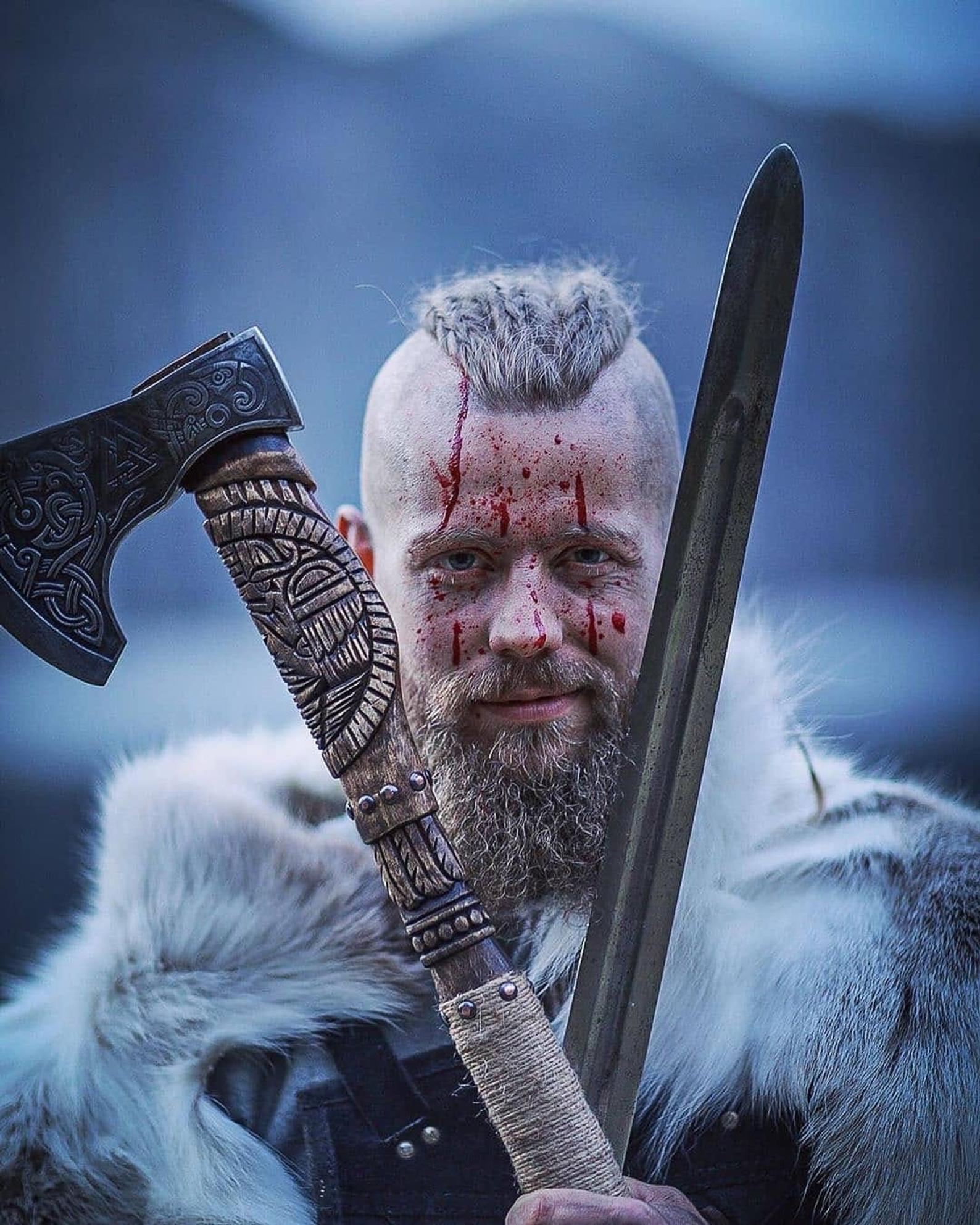 Engraved viking axe
