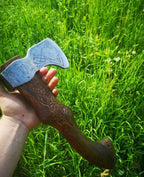 Engraved scandinavian axe