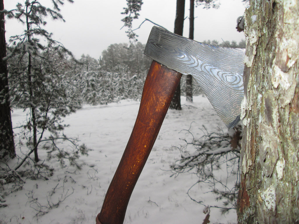 Damascus style axe