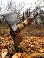 Double sided engraved axe